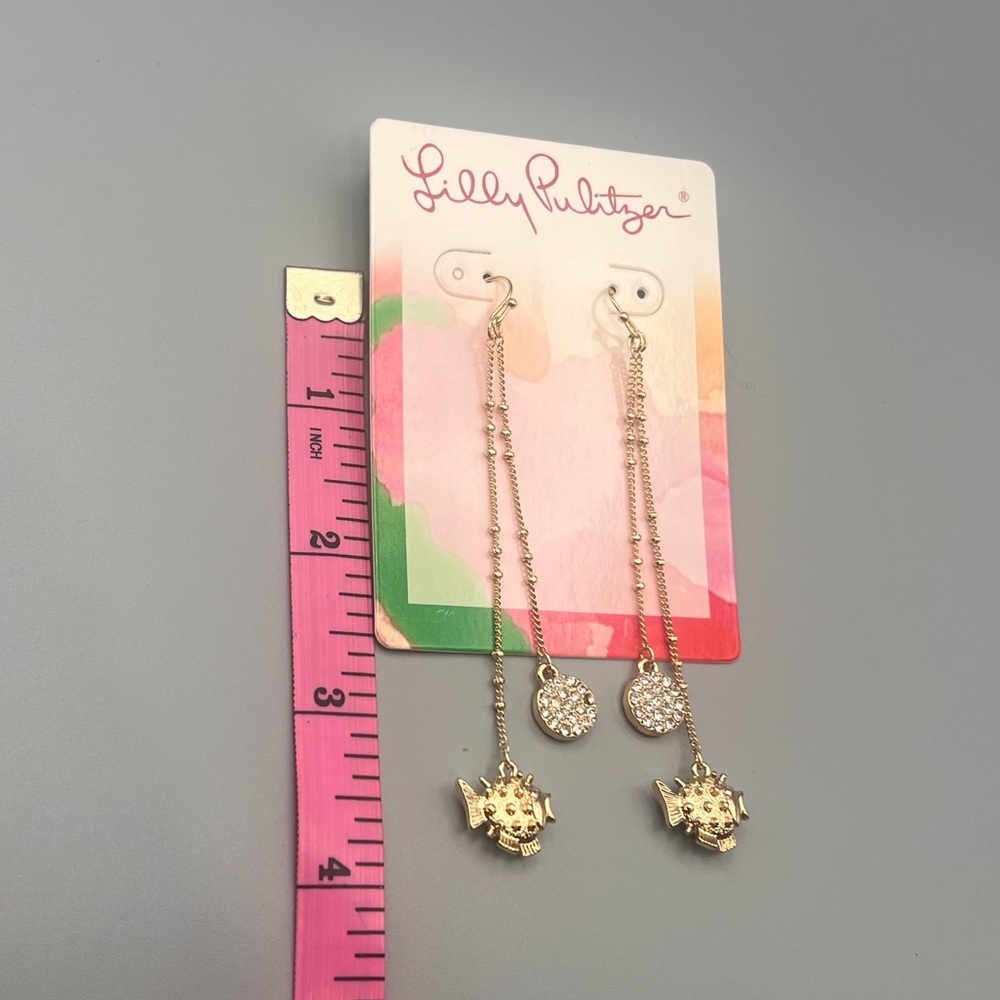 Lilly Pulitzer Gold Fish Charm Earrings - Picture 4 of 5